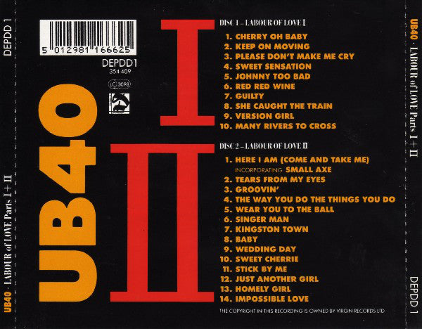 UB40 : Labour Of Love Parts I + II (2xCD, Comp)