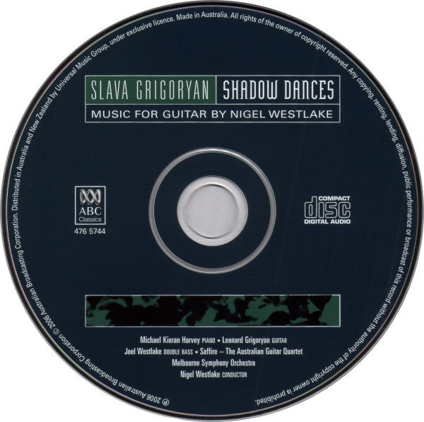 Slava Grigoryan / Nigel Westlake : Shadow Dances: Music For Guitar By Nigel Westlake (CD, Album)