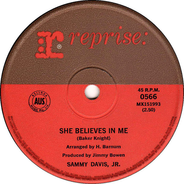 Sammy Davis Jr. : Don't Blame The Children / She Believes In Me (7", Single)