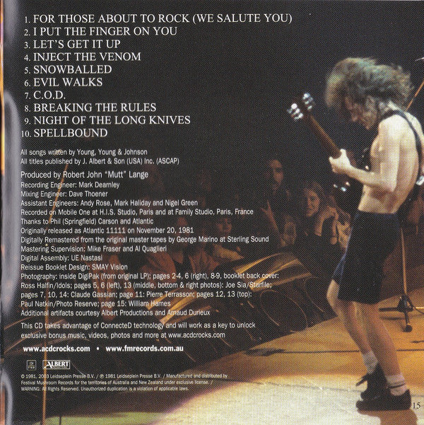 AC/DC : For Those About To Rock (We Salute You) (CD, Album, Enh, RE, RM, Dig)