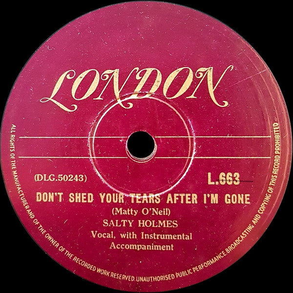 Salty Holmes : I Found My Mama / Don't Shed Your Tears After I'm Gone (Shellac, 10")