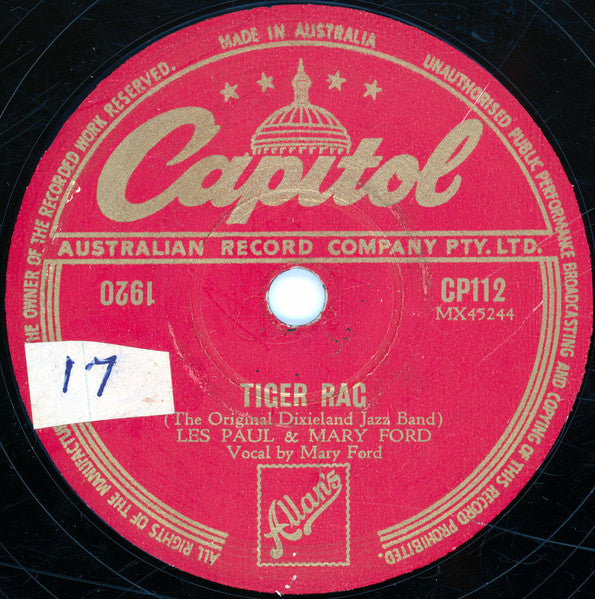 Les Paul & Mary Ford : It's A Lonesome Old Town / Tiger Rag (Shellac, 10")