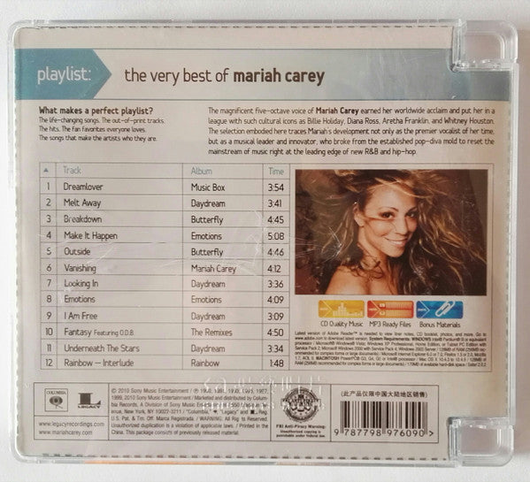 玛丽亚凯莉* : Playlist: The Very Best Of Mariah Carey 巨星金曲精选 (CD, Comp, Enh, RM)