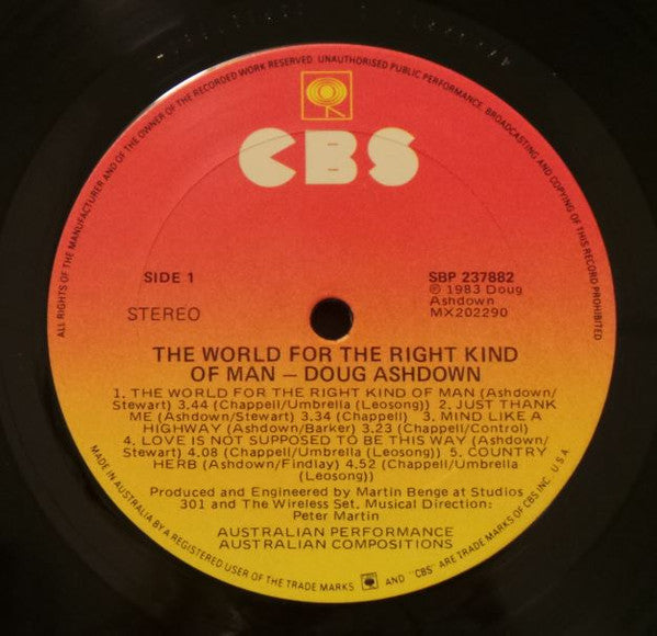 Doug Ashdown : The World For The Right Kind Of Man (LP, Album)