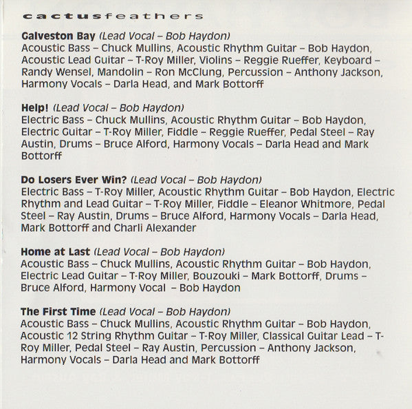 Bob Haydon : Cactusfeathers (CD, Album)