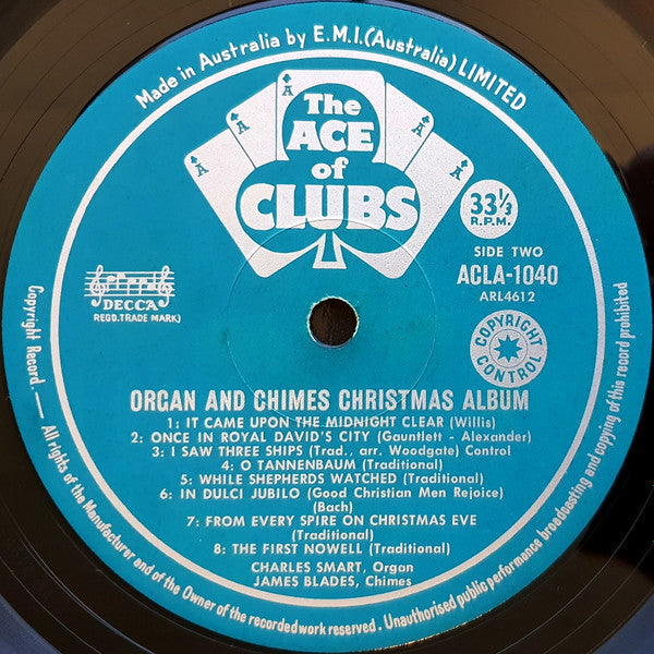 Charles Smart, James Blades : Organ And Chimes Christmas Album (LP, Album, Mono)
