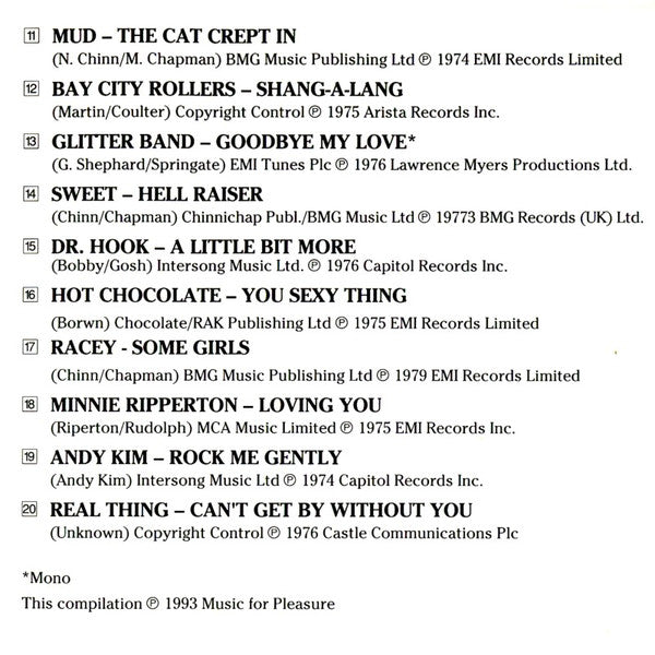 Various : A Little Bit More - 20 Number 2's Of The 70's (CD, Comp, Mono)
