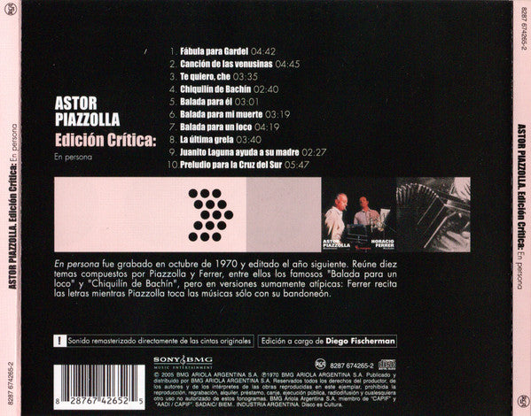 Astor Piazzolla, Horacio Ferrer : En Persona (CD, Album, RE, RM)