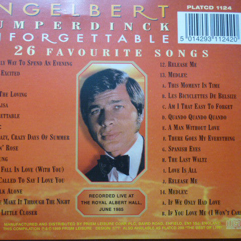 Engelbert Humperdinck : Unforgettable - 26 Favorite Songs In Concert (CD)