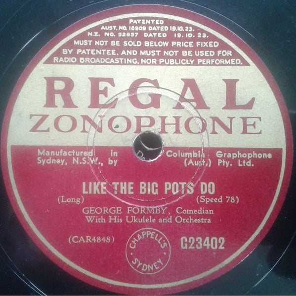 George Formby : Does Your Dream Book Tell You That? / Like The Big Pots Do (Shellac, 10")