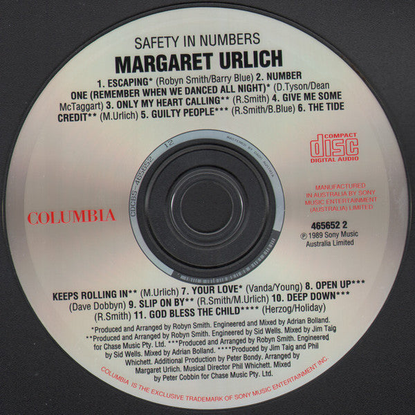 Margaret Urlich : Safety In Numbers (CD, Album, RE)