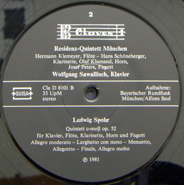 Franz Danzi / Louis Spohr / Wolfgang Sawallisch / Residenz-Quintett München : Kammermusik Für Bläser (LP)