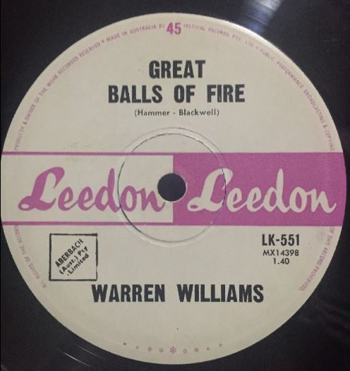 Warren Williams (6) : It's Party Time (7", Single)