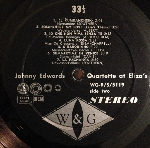 The Johnny Edwards Quartet : Playing It By Ear At Eliza's (LP, Album)