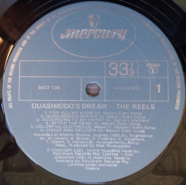 The Reels : Quasimodo's Dream (LP, Album, Die)