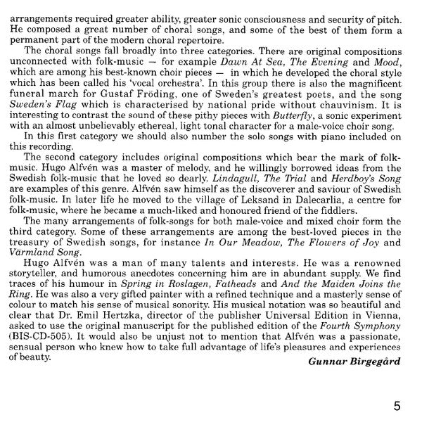 Orphei Drängar, Robert Sund, Claes-Håkan Ahnsjö, Folke Alin : OD Sings Alfvén (CD)