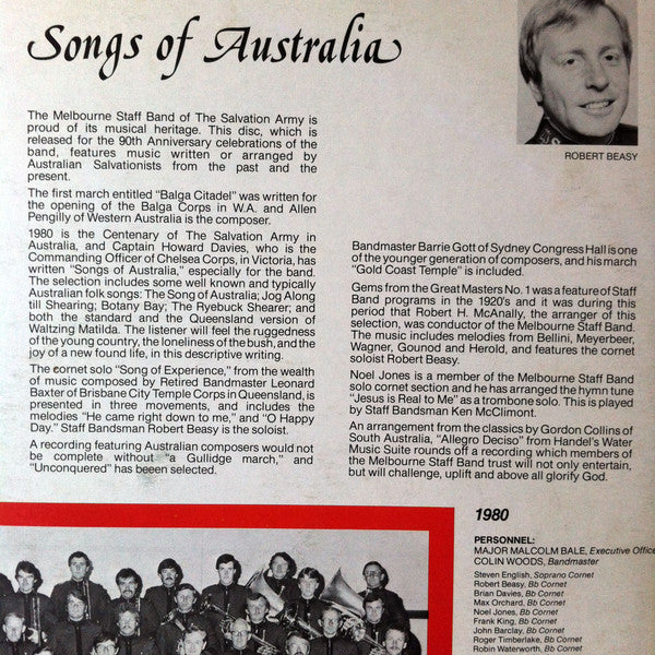 The Melbourne Staff Band* Conducted By Colin Woods : Songs Of Australia (LP, Album, Gat)