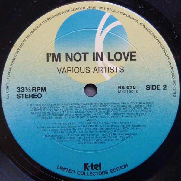 Various : I'm Not In Love (LP, Comp)