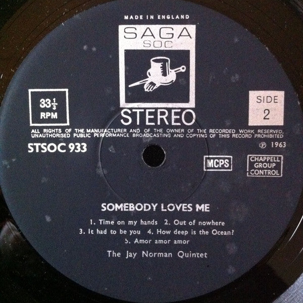 The Jay Norman Quintet : Somebody Loves Me (LP)