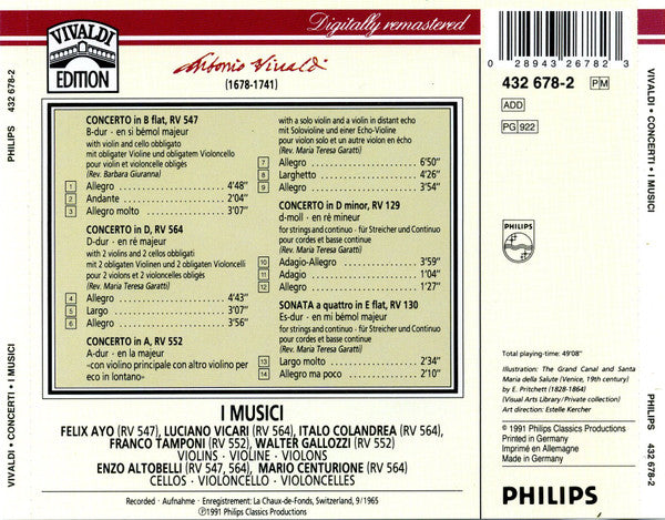 Antonio Vivaldi, I Musici : Special Sampler for Vivaldi Edition / Sonderausgabe zur Vivaldi Edition (CD, RM)