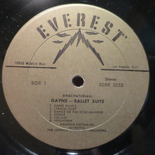 Aram Khatchaturian, Anatole Fistoulari Conducting The London Symphony Orchestra : Gayne: Ballet Suite (LP, Album)