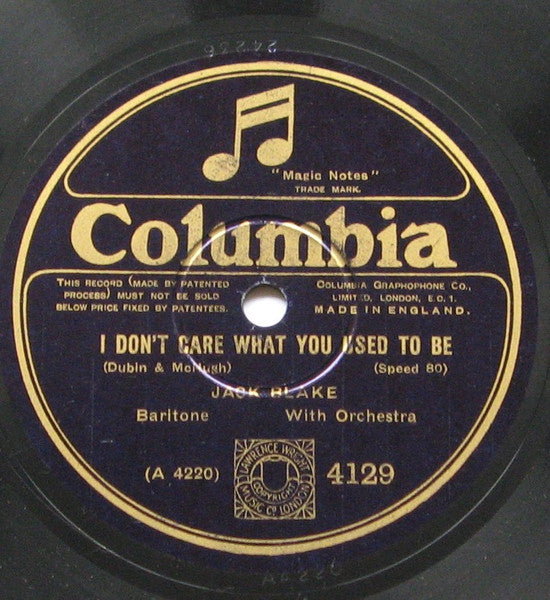 Jack Blake : Ukulele Dream Girl / I Don't Care What You Used To Be (Shellac, 10")