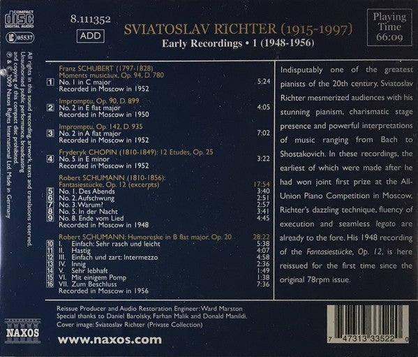 Robert Schumann, Sviatoslav Richter : Fantasiestücke • Humoreske (CD, Comp, RE, RM)
