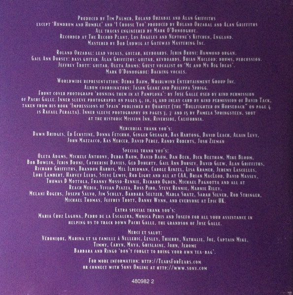 Tears For Fears : Raoul And The Kings Of Spain (CD, Album)