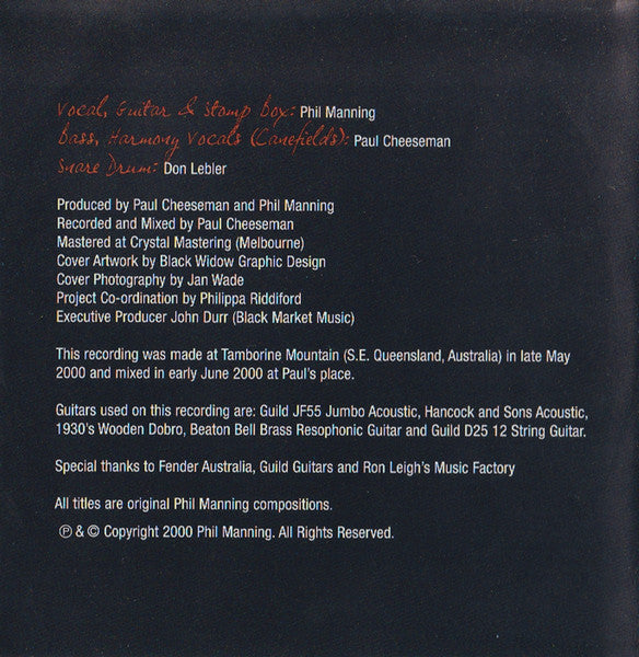 Phil Manning (2) : Take Note (CD, Album)