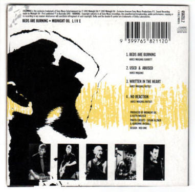 Midnight Oil : Beds Are Burning (Live) (CD, Single)