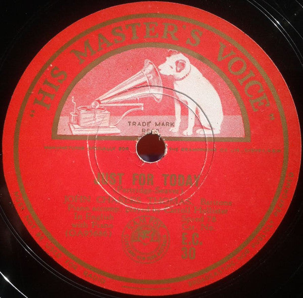 John Charles Thomas : The Lord's Prayer / Just For Today (Shellac, 10")