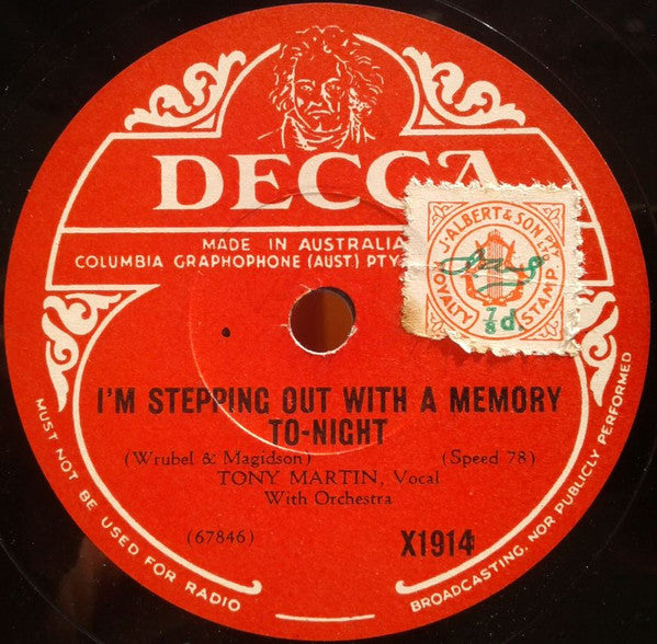 Tony Martin (3) : The Call Of The Canyon / I'm Stepping Out With A Memory To-Night (Shellac, 10")
