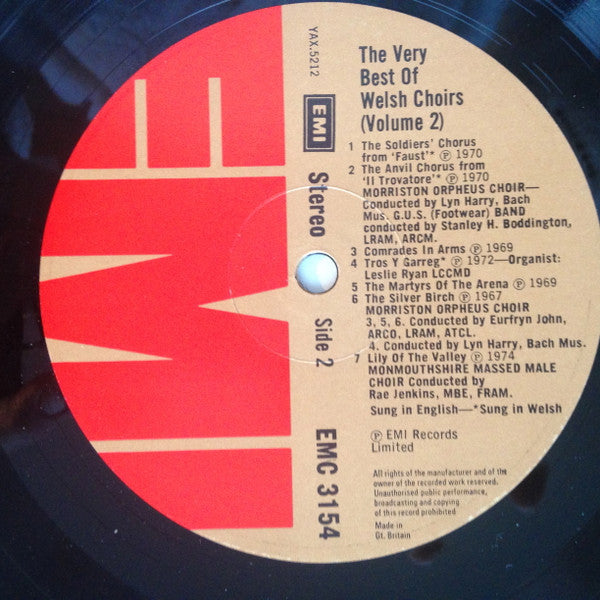 Treorchy Male Choir, Dowlais Male Voice Choir, The Morriston Orpheus Choir, Monmouthshire Massed Male Choir : The Second Album Of The Very Best Of Welsh Choirs (LP, Comp)