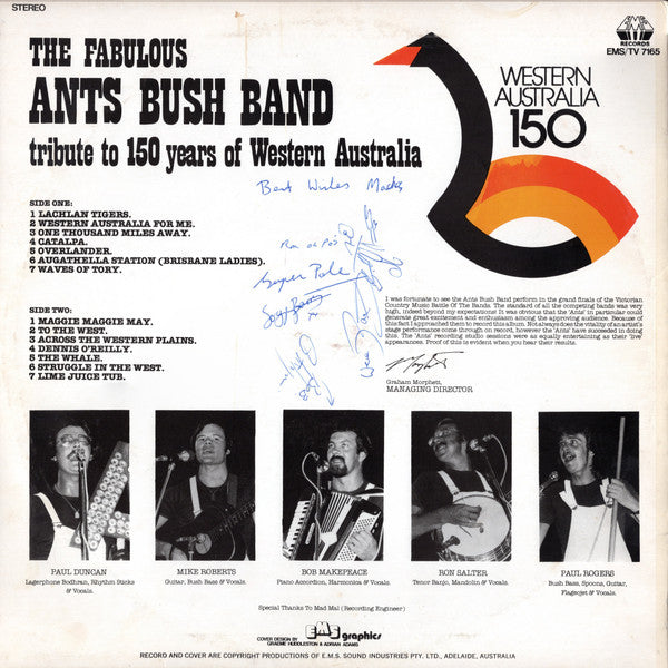 Ants Bush Band : The Fabulous Ants Bush Band Tribute To 150 Years Of Western Australia (LP, Album)