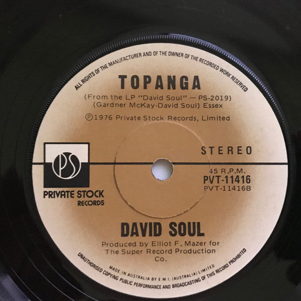 David Soul : Going In With My Eyes Open / Topanga (7", Single)