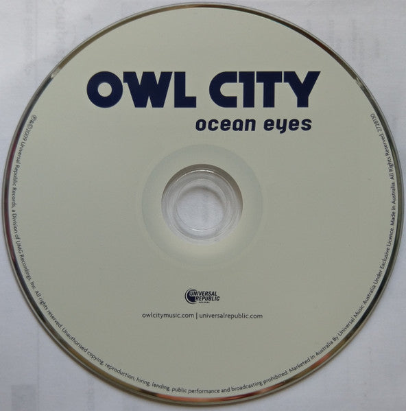 Owl City : Ocean Eyes (CD, Album, Dig)