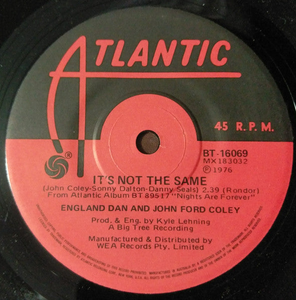 England Dan & John Ford Coley : I'd Really Love To See You Tonight (7", Single)