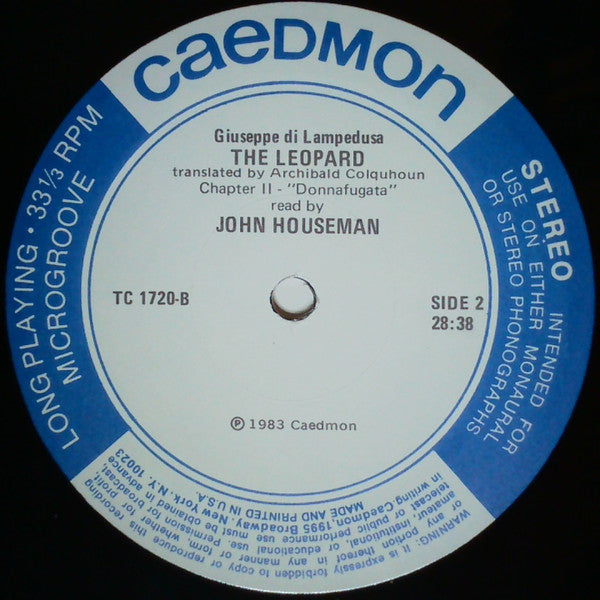 Giuseppe Di Lampedusa : The Leopard (Excerpts) (LP)