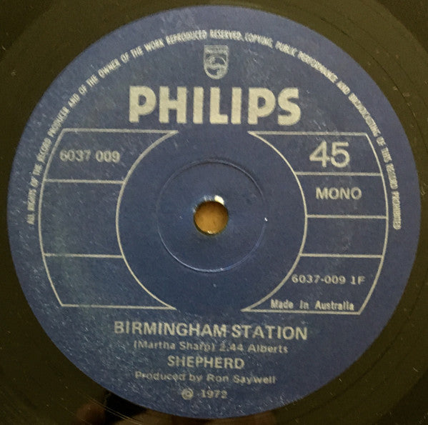 Shepherd (15) : Birmingham Station (7", Single, Mono)