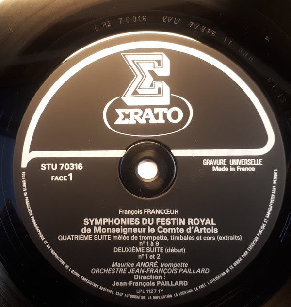 François Francœur : Symphonies Du Festin Royal (LP, RE)