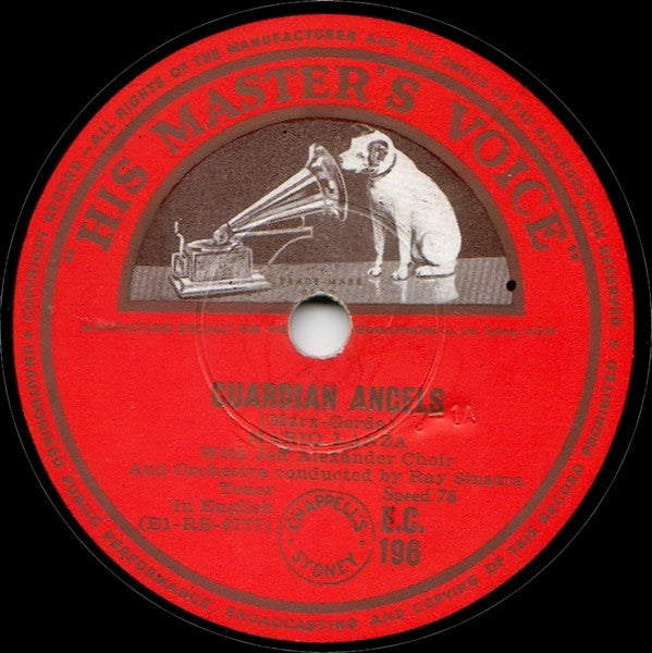 Mario Lanza : The Lord's Prayer / Guardian Angels (Shellac, 10")