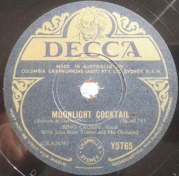 Bing Crosby : Blues In The Night / Moonlight Cocktail (Shellac, 10")