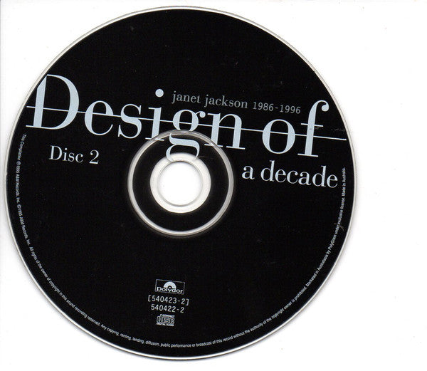 Janet Jackson : Design Of A Decade 1986/1996 (2xCD, Comp, Ltd)