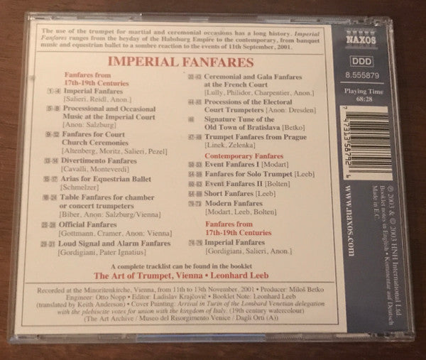 The Art Of Trumpet, Vienna, Leonhard J. Leeb : Imperial Fanfares (CD, Album)