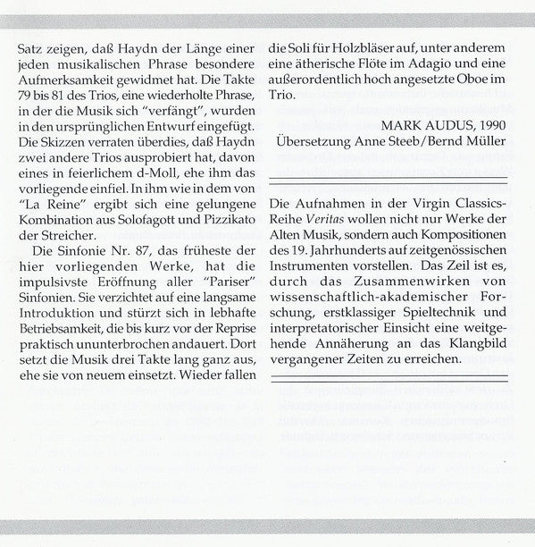 Joseph Haydn, Orchestra Of The Age Of Enlightenment, Sigiswald Kuijken : Symphonies No. 85 La Reine • No. 86 • No. 87 (CD)