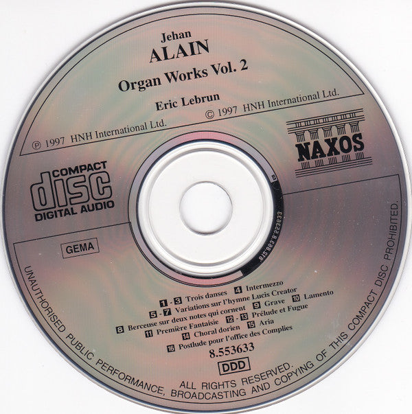 Alain* - Eric Lebrun : Organ Works Vol. 2 (CD)