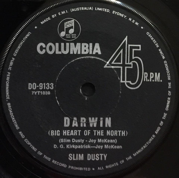 Slim Dusty : Darwin (Big Heart Of The North) / Rodeo Riders (7", Single)