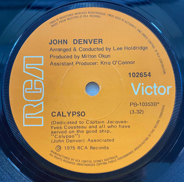John Denver : I'm Sorry / Calypso (7", Single)