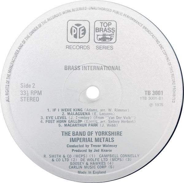 Band Of Yorkshire Imperial Metals* : Brass International (LP, Album)