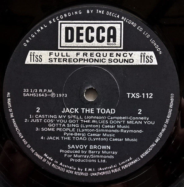 Savoy Brown : Jack The Toad (LP, Album)